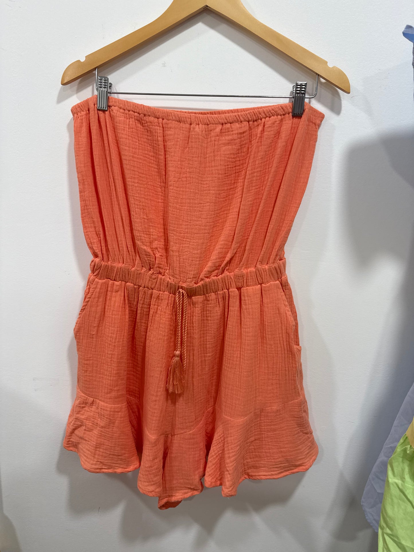 Strapless Romper - Peach