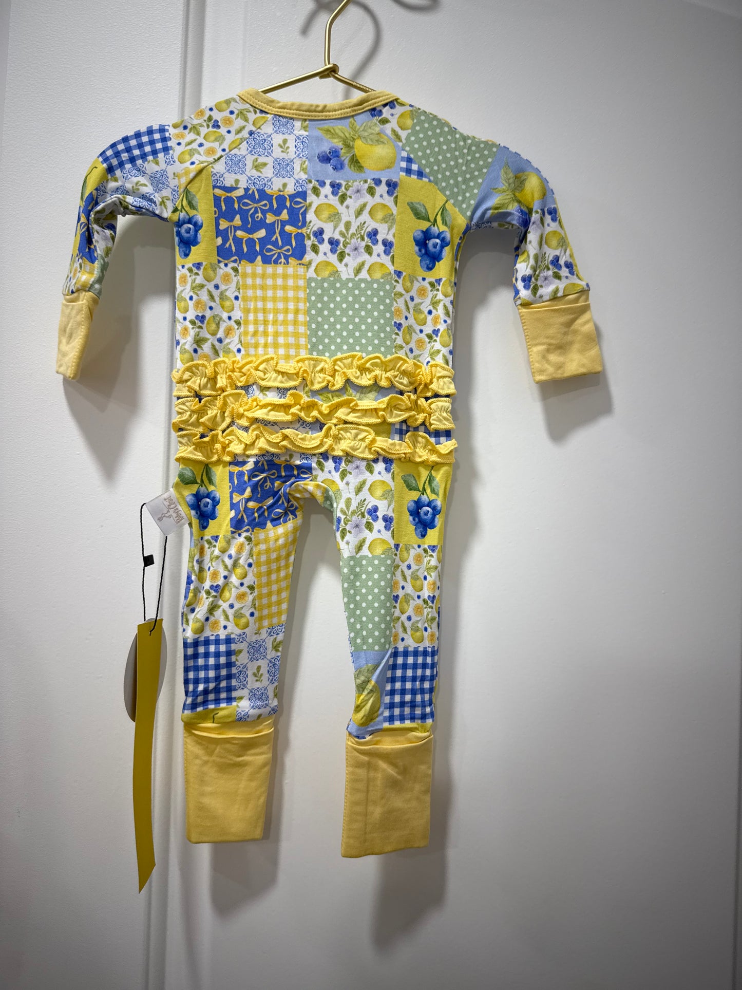 Kids Bamboo Ruffled Zippy - Lemon Blueberry