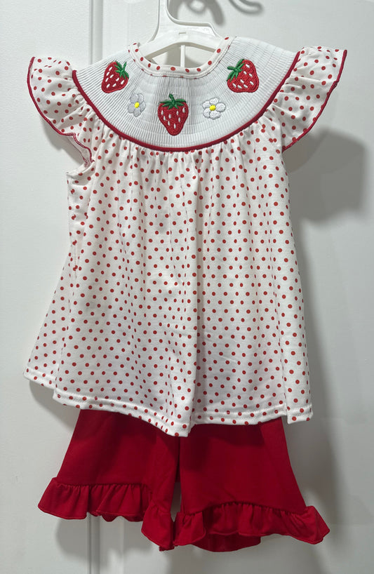 Strawberry - Ruffle Shorts Set