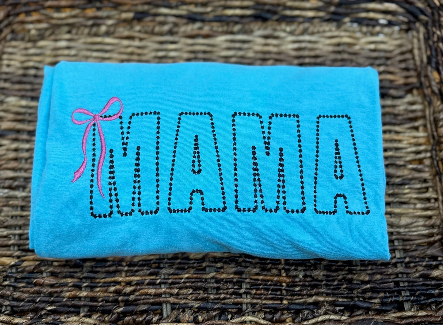 Embroidered Mama T-Shirt (Blue)