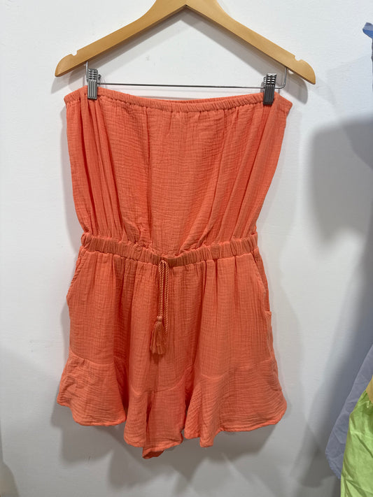 Strapless Romper - Peach