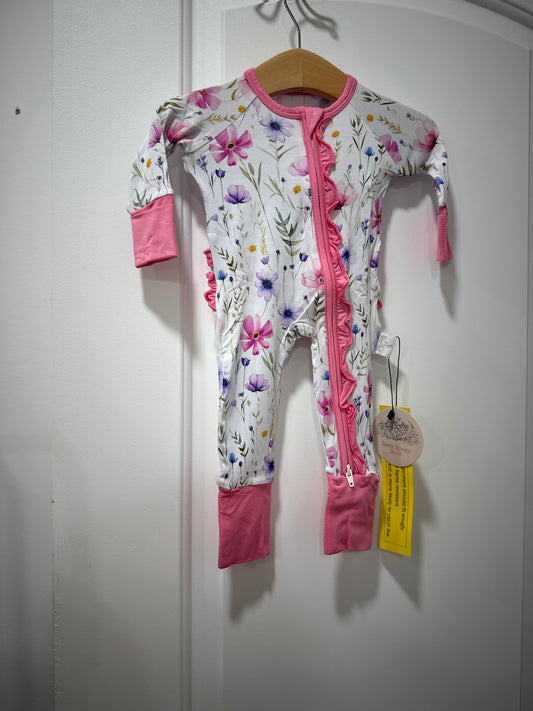 Kids Bamboo Ruffled Zippy - Wildflower