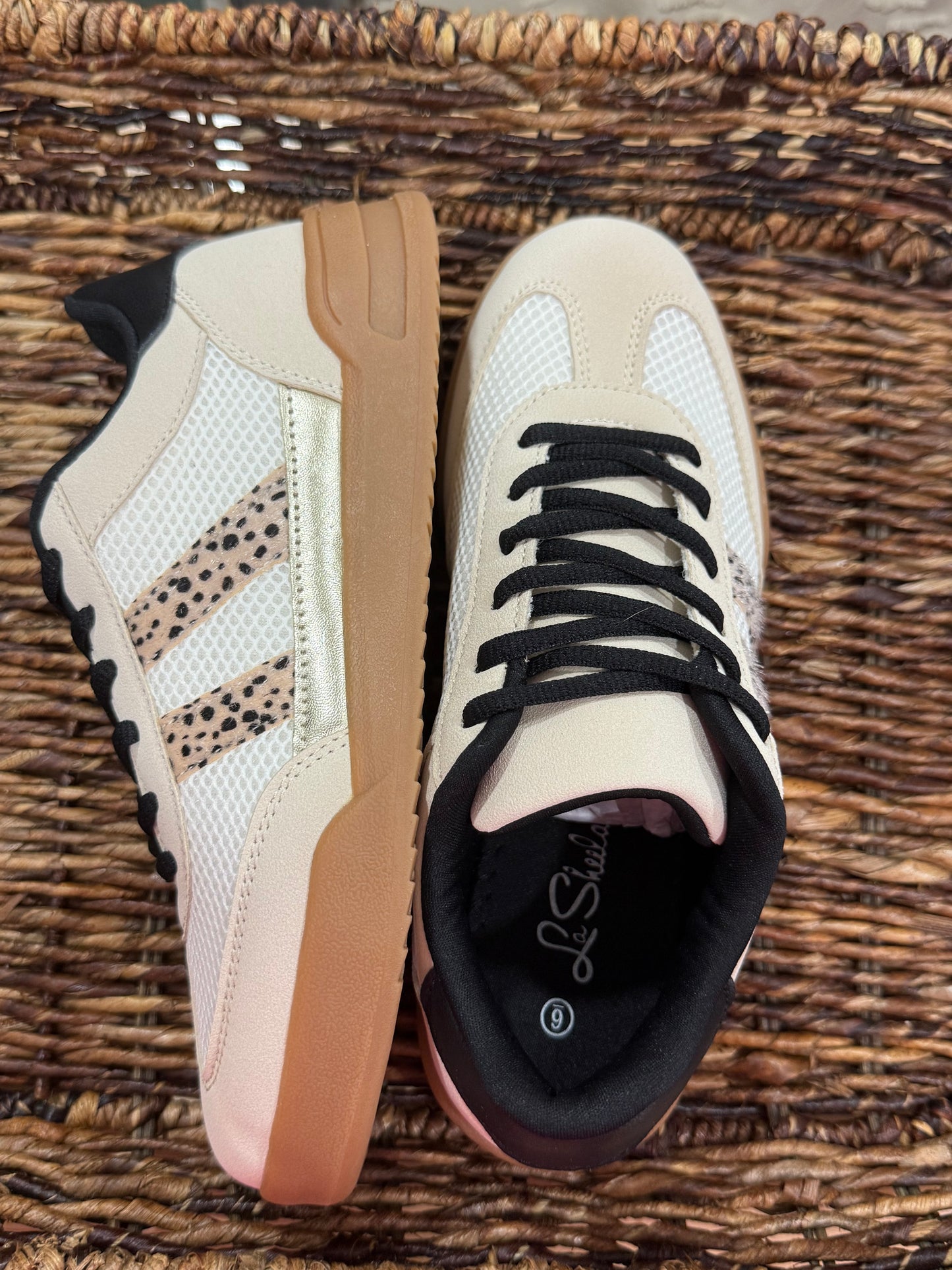 Cream cheetah sneakers