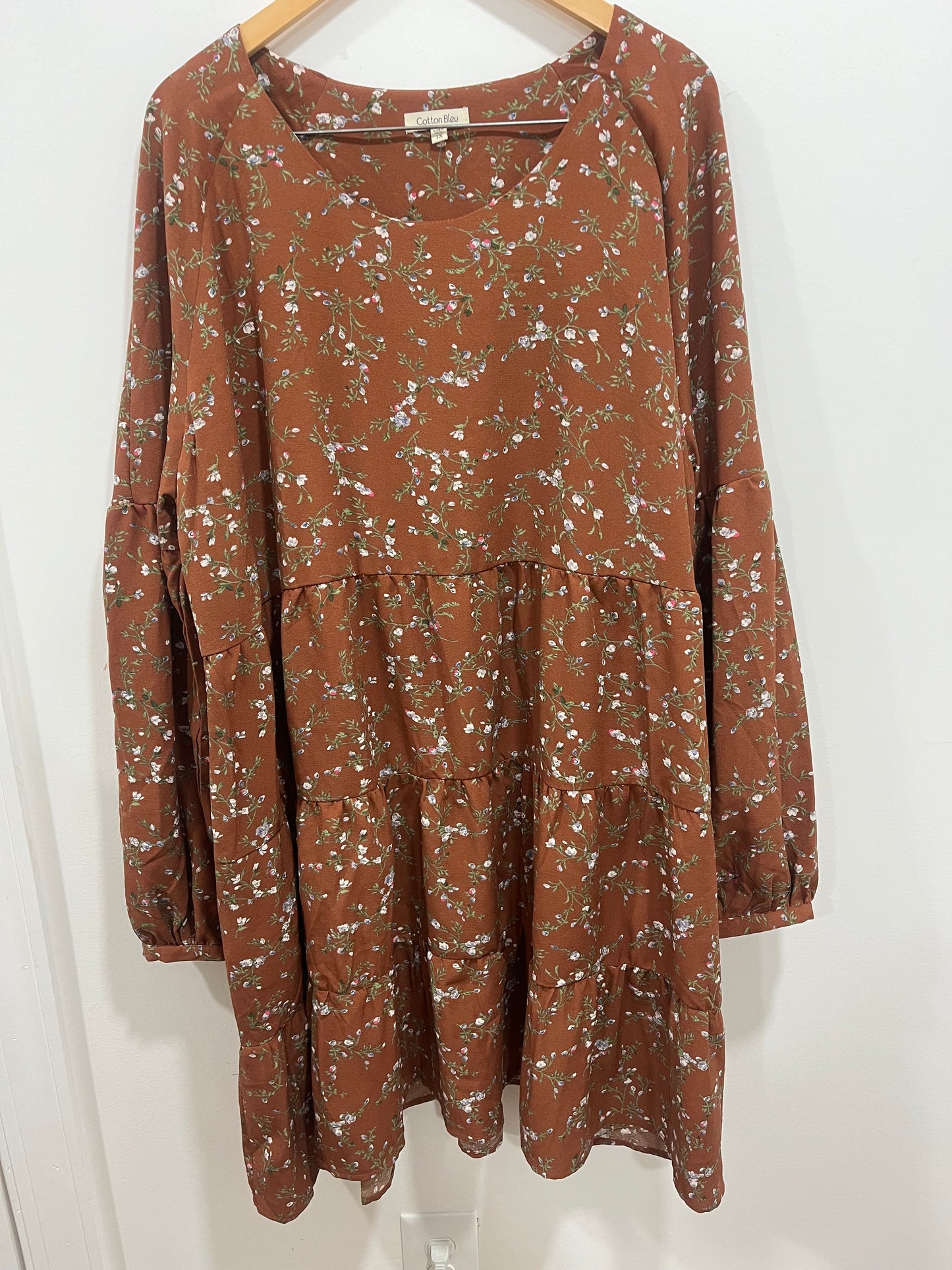 Sugar Almond Tiered Dress with Pockets