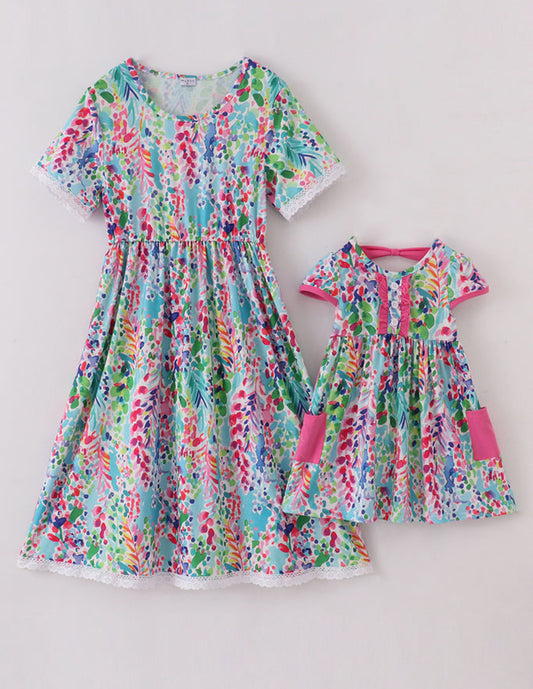 Rainbow Garden Mom & Me Dress