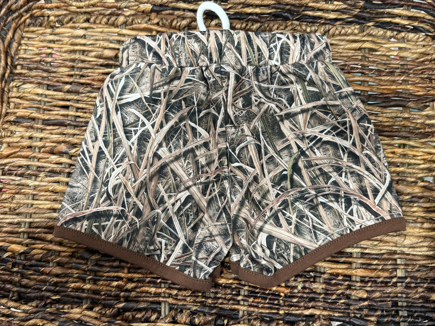 Kid's Drawstring Camo Shorts Brown Edge