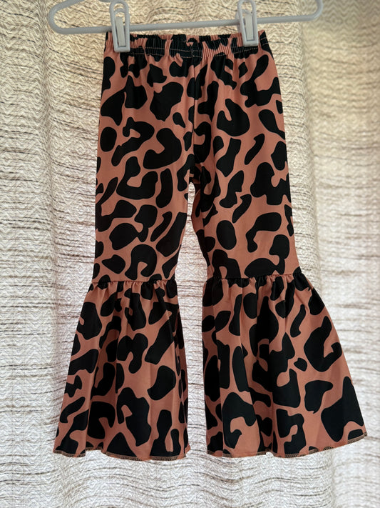 Girls Bell Bottom Pants - Leopard