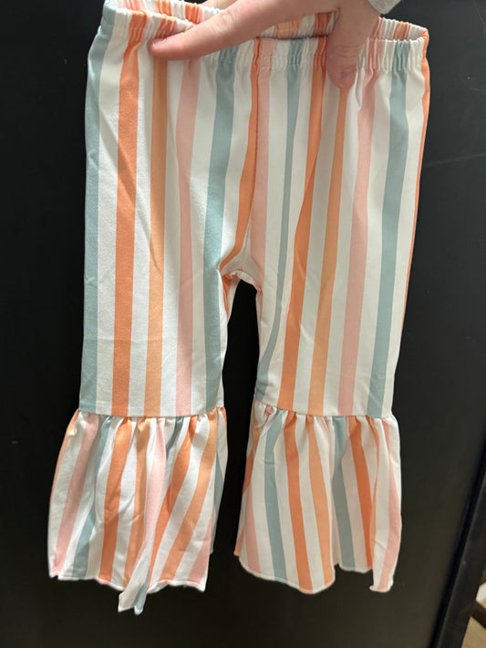 Girls Bell Bottom Pants - Stripe