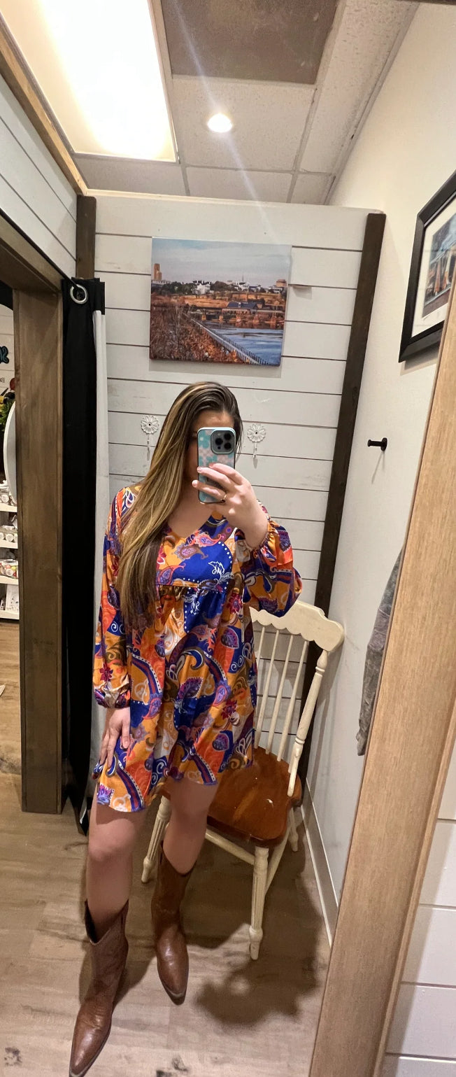 Shagadelic Bubble Sleeve Dress with Pockets