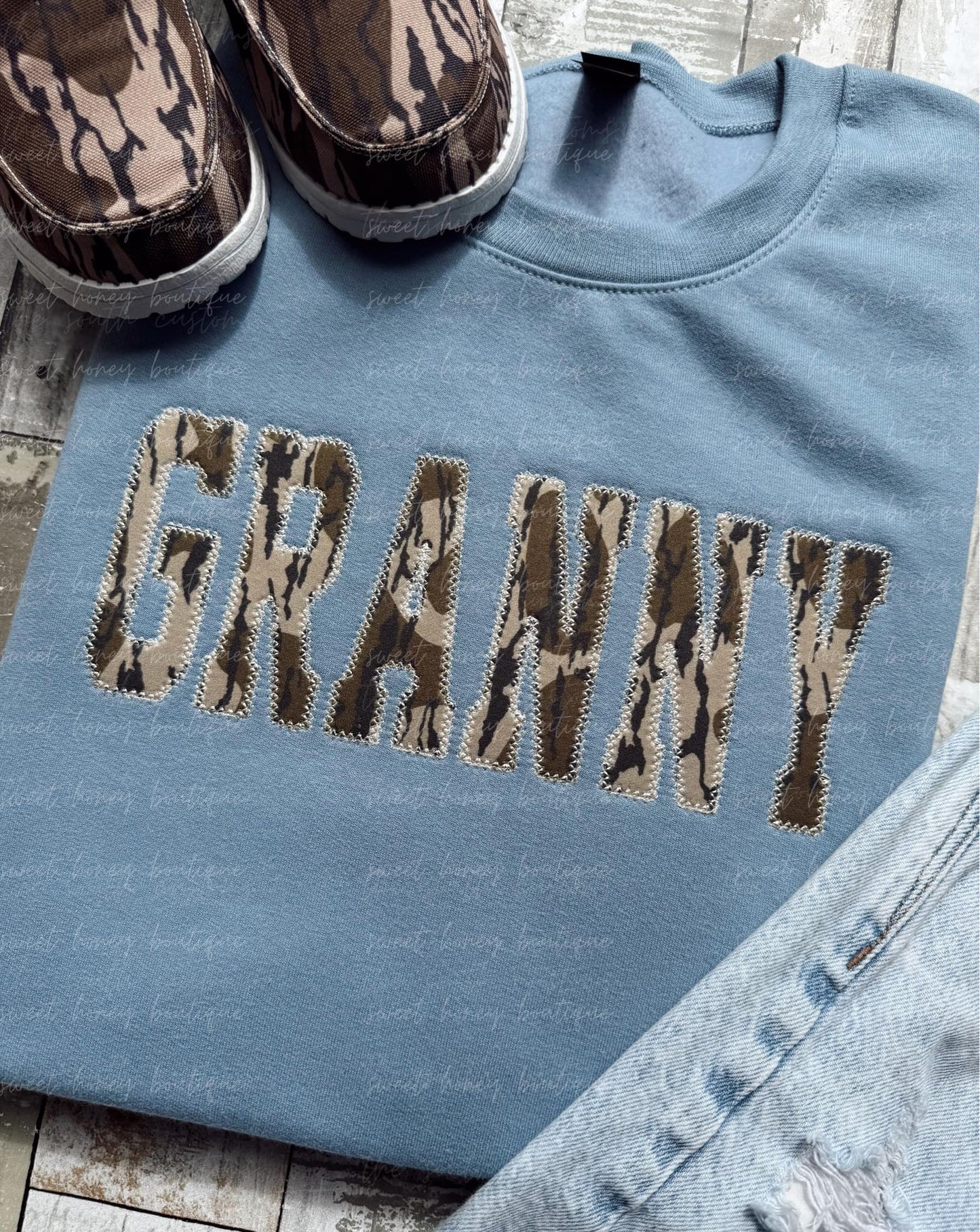 Embroidered Camo Title Tees & Sweatshirts